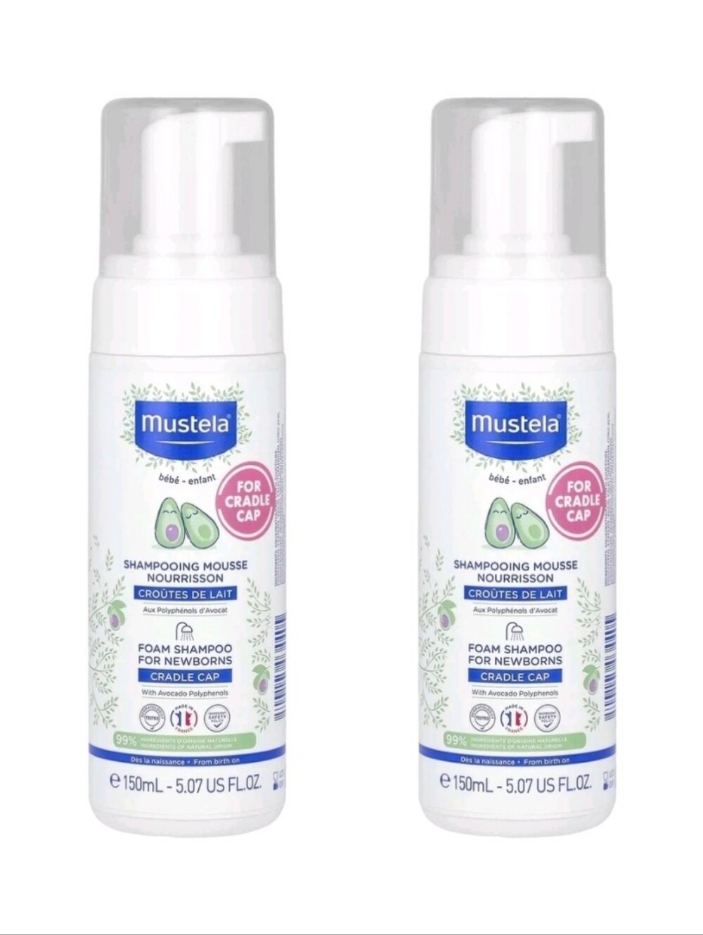 Mustela - Foam Shampoo for Newborns & Cradle Cap – Set Of 2